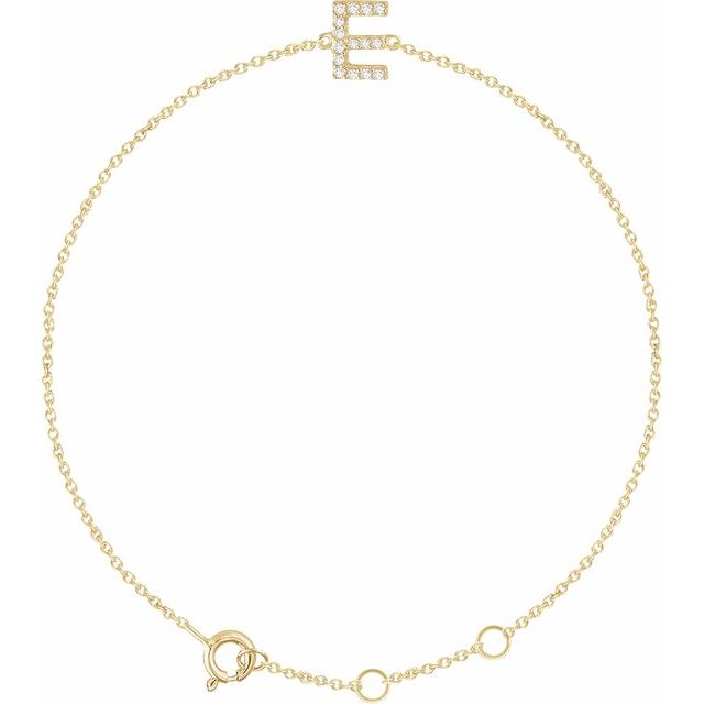14K Diamond Letter bracelet 6+1