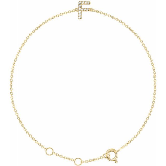 14K Diamond Letter bracelet 6+1