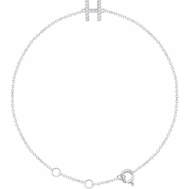14K Diamond Letter bracelet 6+1