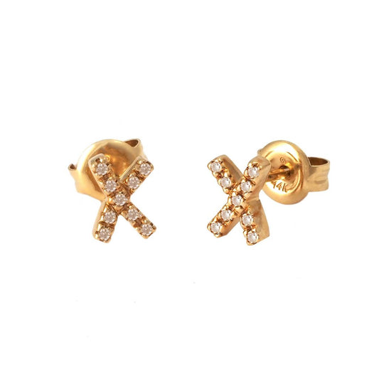 14 KT Diamond Kisses symbol Earrings