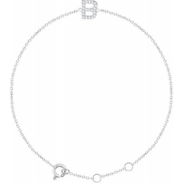 14K Diamond Letter bracelet 6+1