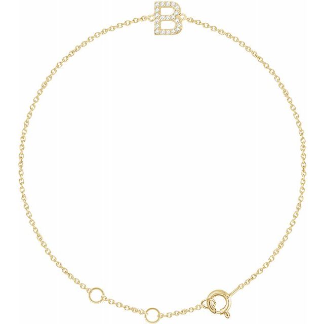 14K Diamond Letter bracelet 6+1