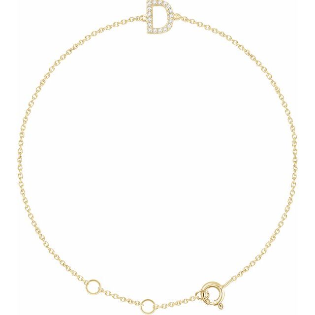 14K Diamond Letter bracelet 6+1