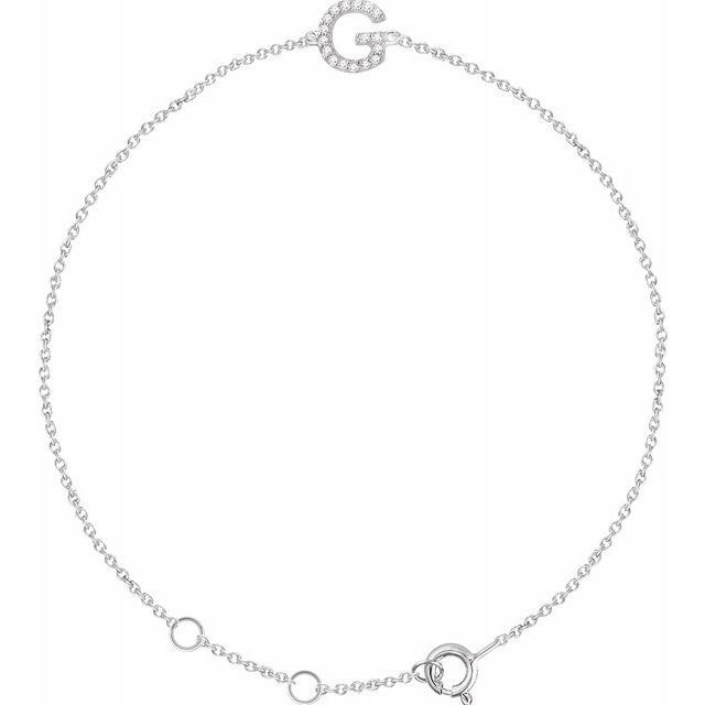 14K Diamond Letter bracelet 6+1