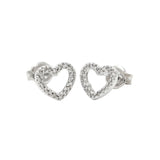 14 KT Diamond Open Hearts Earrings