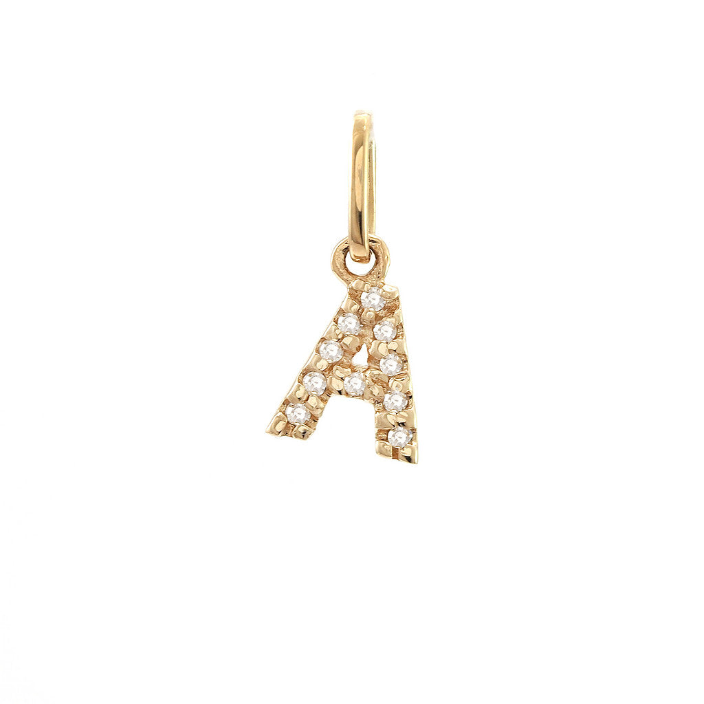 14 KT Tiny Diamond Letters