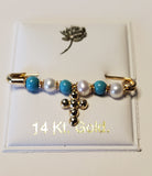 14 KT Pin with Cross symbol charm