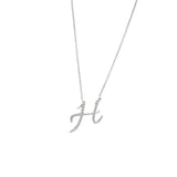 14 KT Script Diamond G Initial Necklace