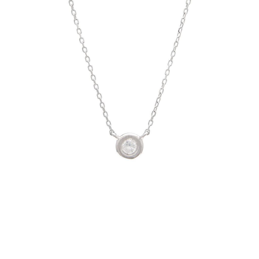 14 KT Diamond Bezel Necklace