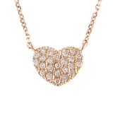 14 KT Teen Diamond Flat heart necklaces