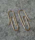 14 KT Teen Paper Clip polished gold wire earrings