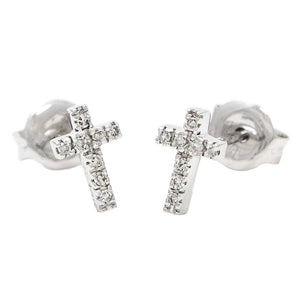 14 KT Diamond Cross Earrings