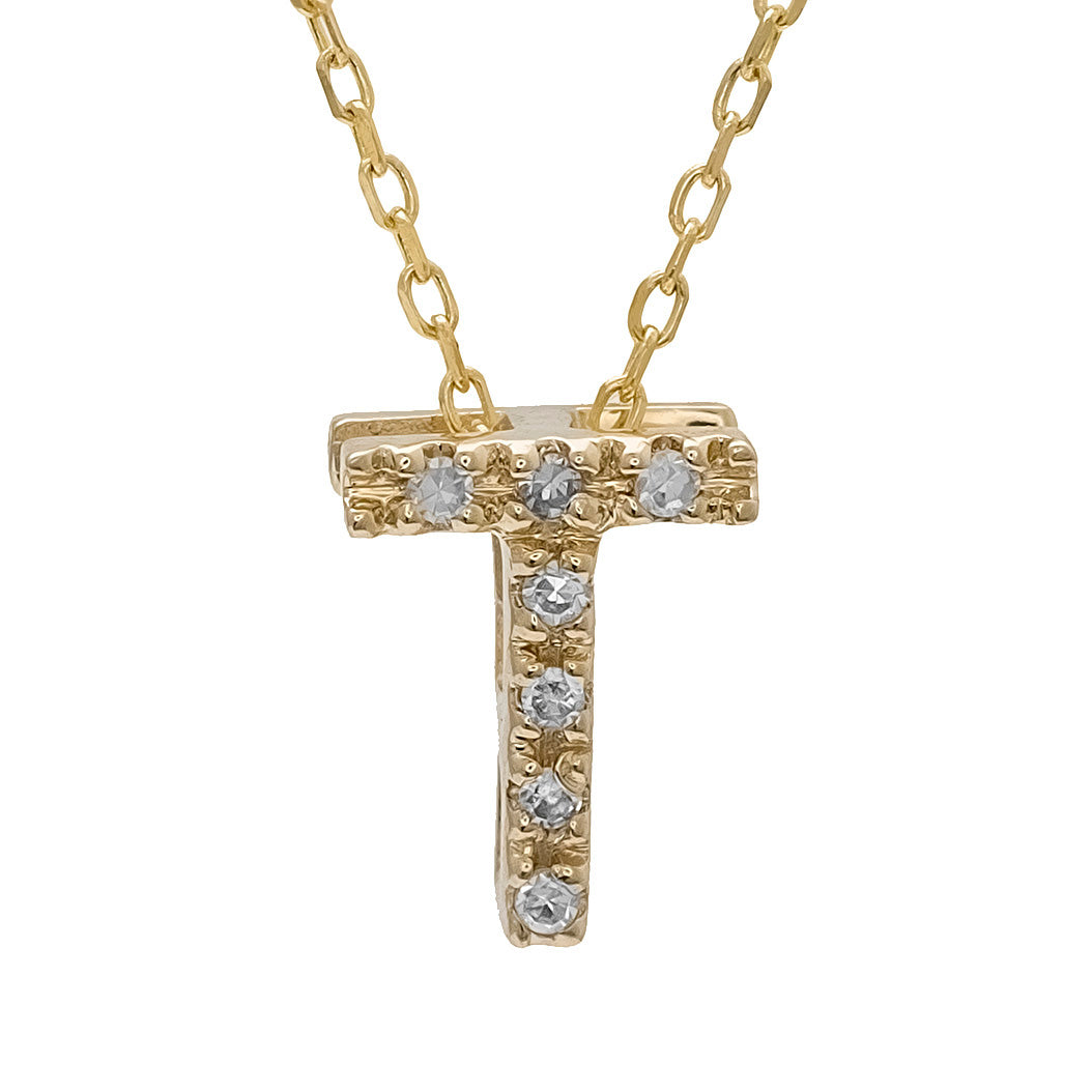 14 KT Letter Necklace Diamond A-Z