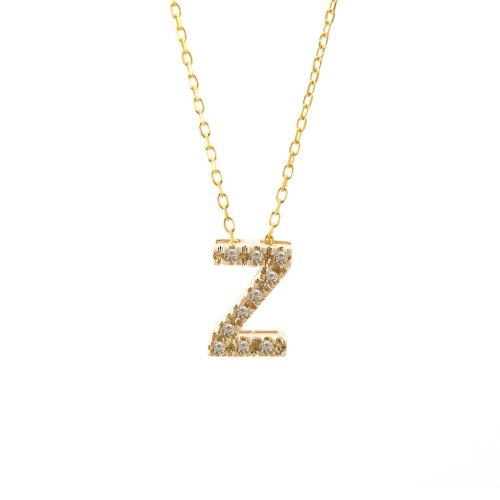 14 KT Letter Necklace Diamond A-Z