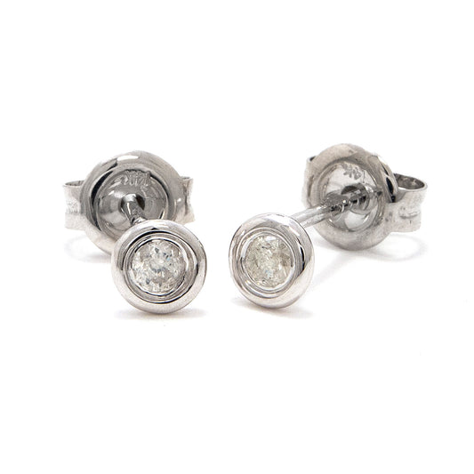 Baby diamond deluxe stud earrings .10 ct genuine diamonds