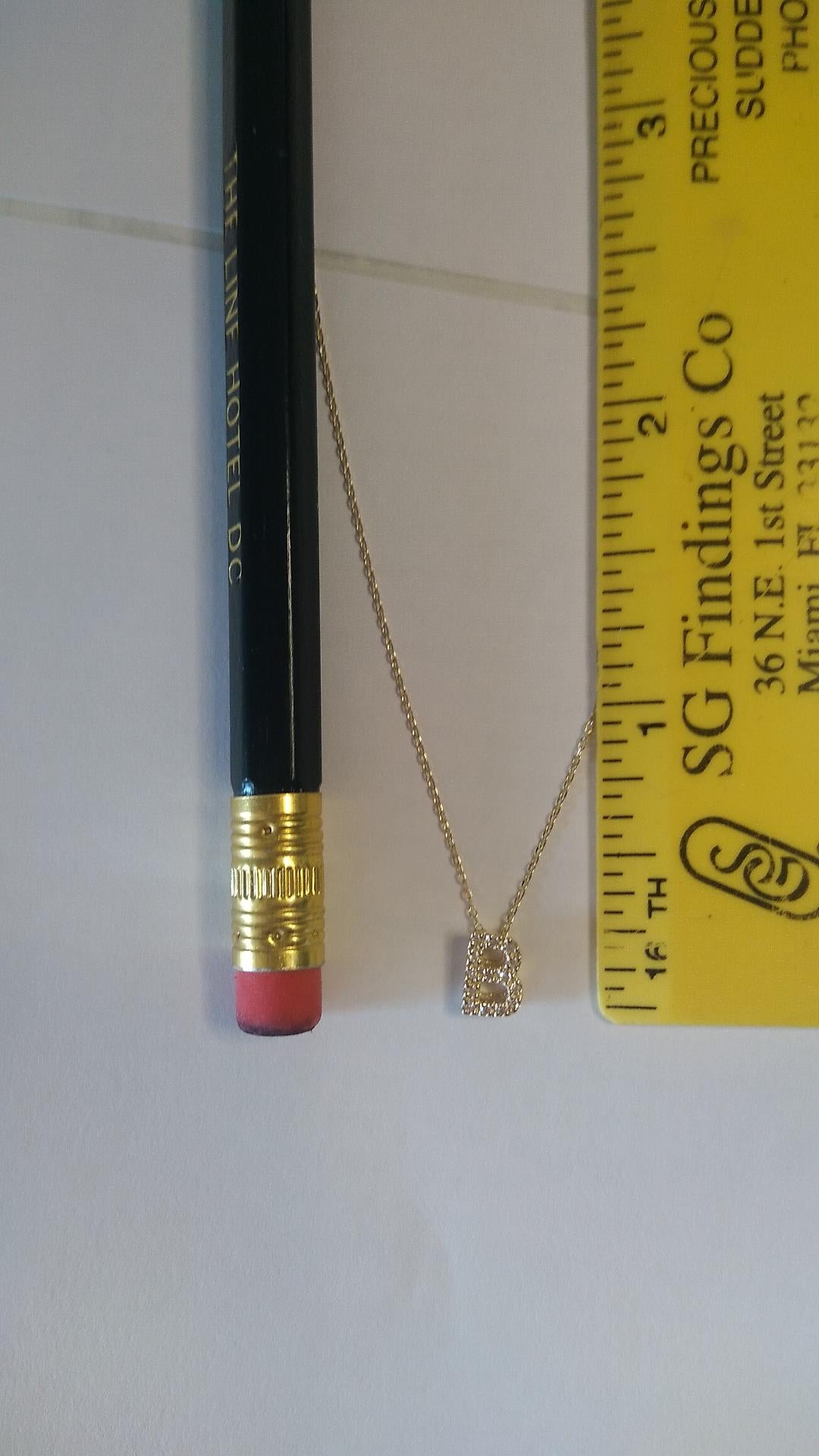 14 KT Letter Necklace Diamond A-Z