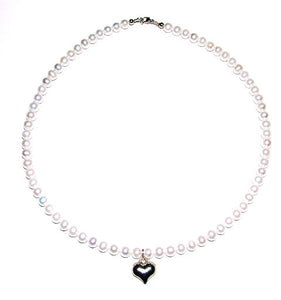 14 KT Children's pearl heart necklace 14 inch