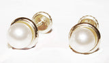 14 KT Gold trimmed Freshwater Pearls for pre teen screw backs