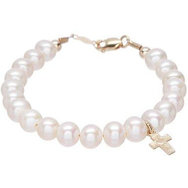Pearl 14KT gold christening bracelet