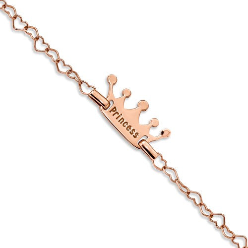 Crown Bracelet Rose gold tone sterling silver base