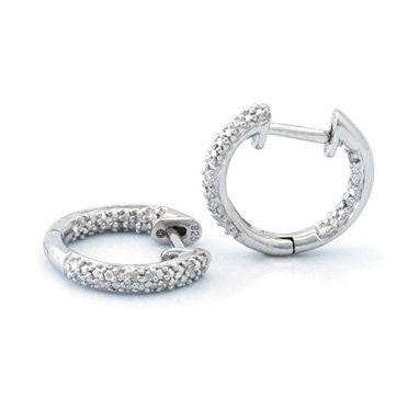 Children's Sterling Diamond inside out huggie 12mm.