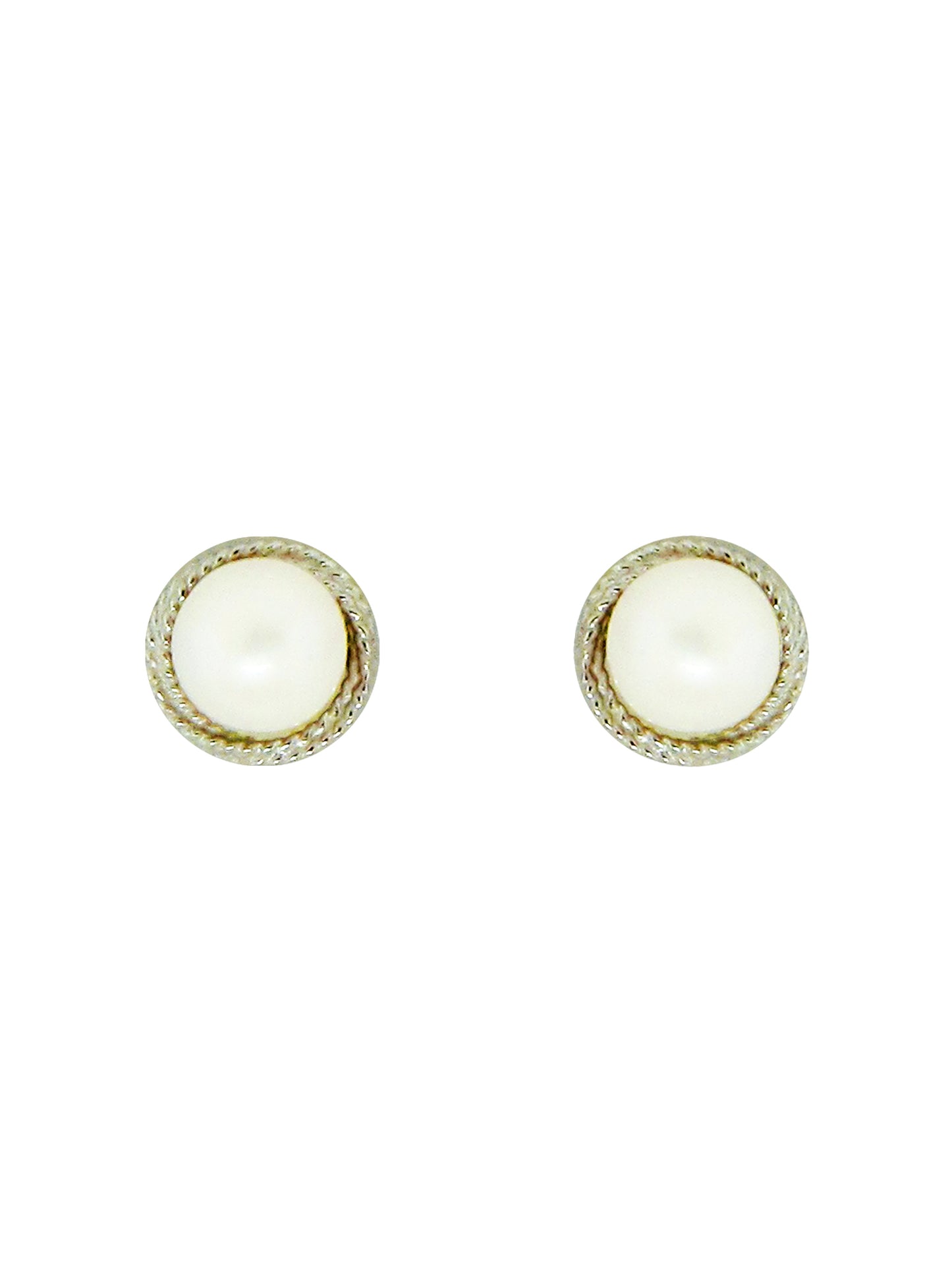 14 KT Children's deluxe trim pearl earrings 5mm.