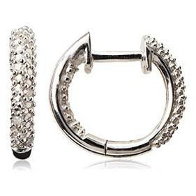 Children's Sterling Diamond inside out huggie 12mm.