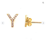 14 KT Diamond Letter earrings