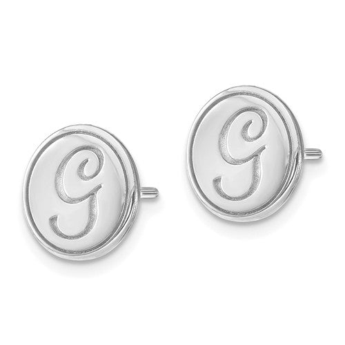 Letter V Stud Earring in Sterling Silver