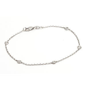 Sterling Bracelet 5 stones diamond bracelet