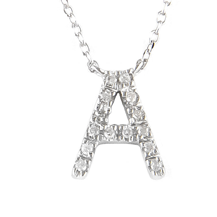 Sterling Diamond Letter Necklace – - Main Image