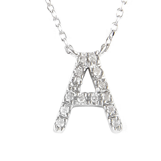 Sterling Diamond Letter Necklace
