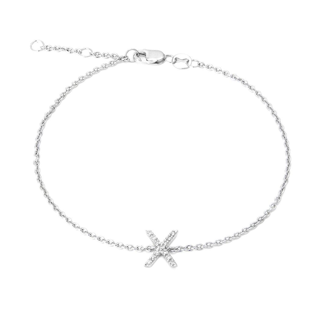 Sterling Silver Diamond Letter bracelet