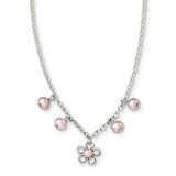 Sterling Pearl and Flower children's necklace