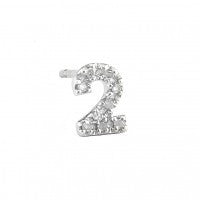 Sterling Diamond number earrings singles "9"