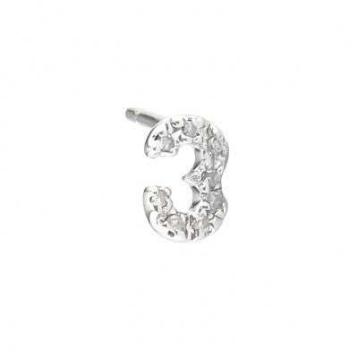 Diamond number earrings singles "9"