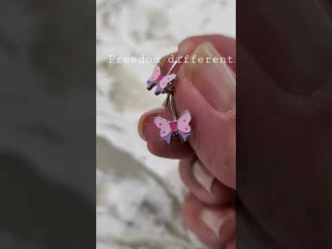 Enameled Butterfly Children's Sterling Silver dangle