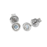 14 KT Aquamarine March Birthstone Bezel earrings