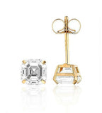 14KT Children's CZ basket set round screw back earrings