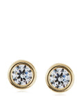 14 KT Baby CZ Bezel screw back earrings