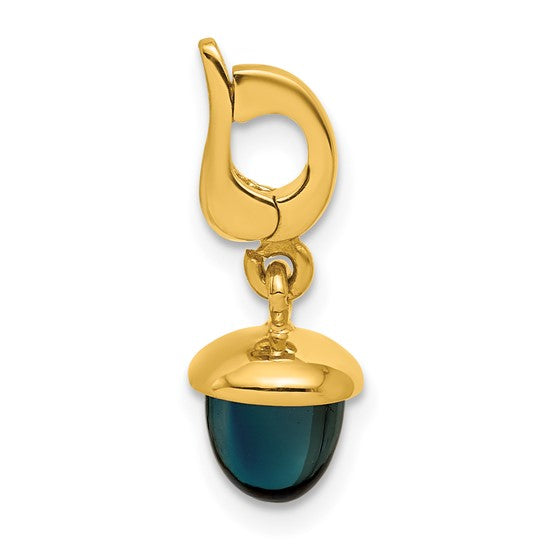 14KT London Blue Acorn pendant