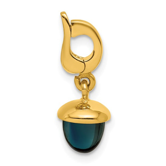 14KT London Blue Acorn pendant