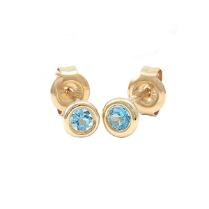 14 KT Blue Topaz Birthstone earrings