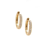14 KT Micro Pave Diamond Huggie yellow gold