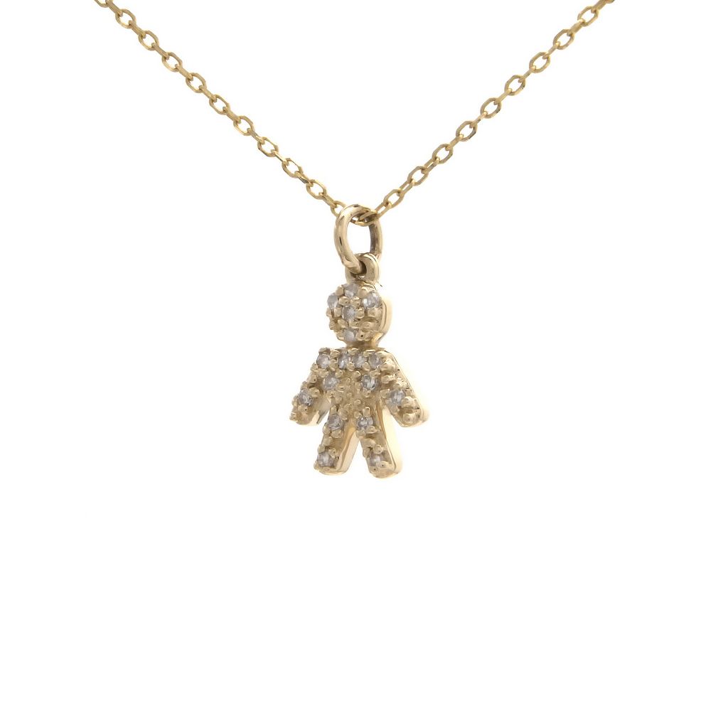 14 KT Diamond Boy and Girl Necklace