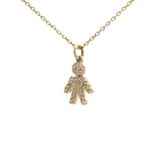 14 KT Diamond Boy and Girl Necklace