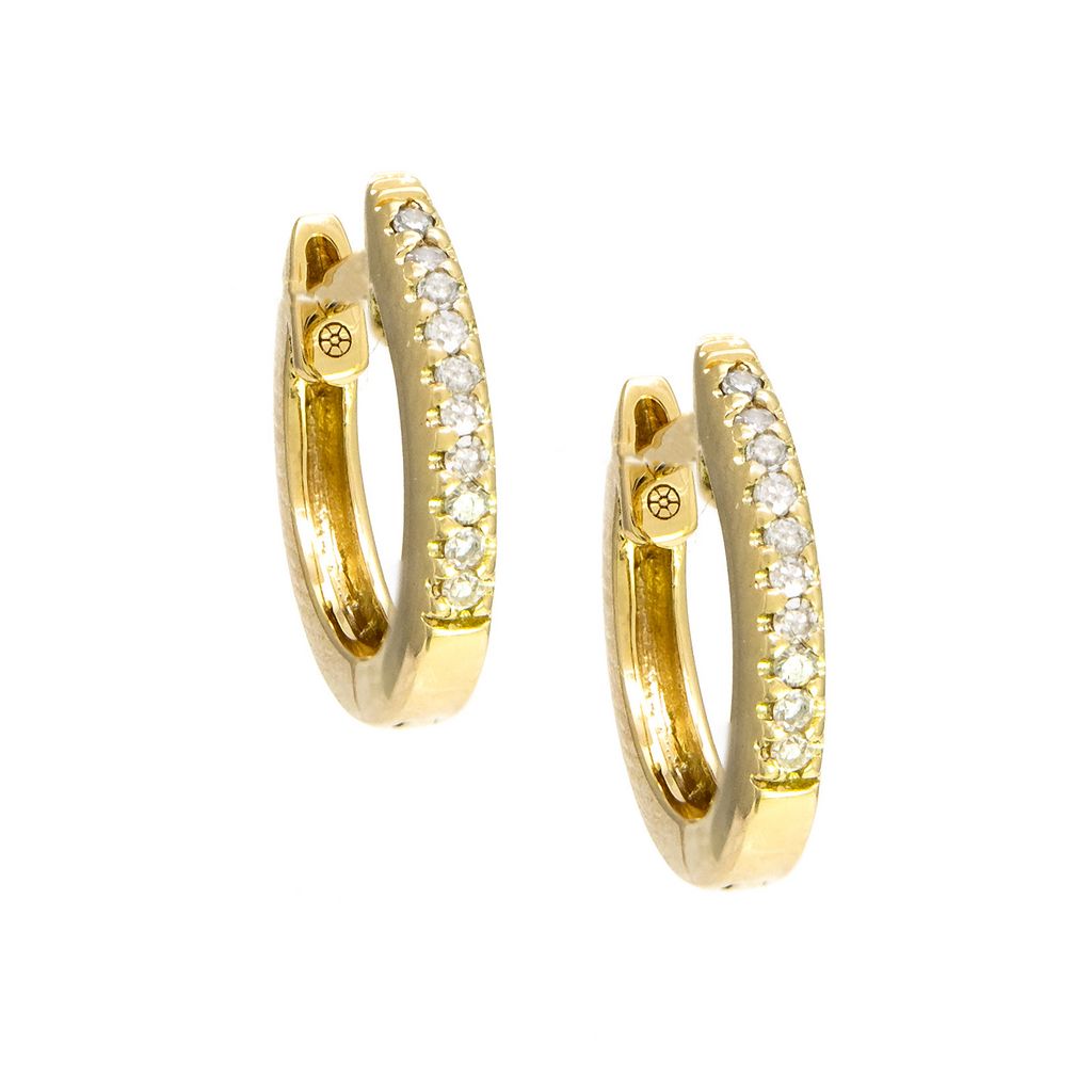 14 KT Diamond Huggie Collection