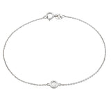 14 KT Bezel Diamond Birthstone Bracelet