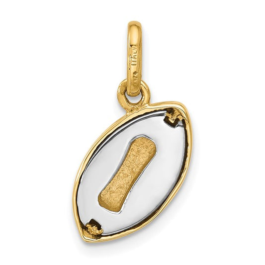 14KT Football two tone pendant