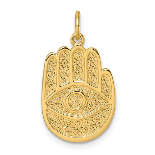 Golden textured hamsa charm